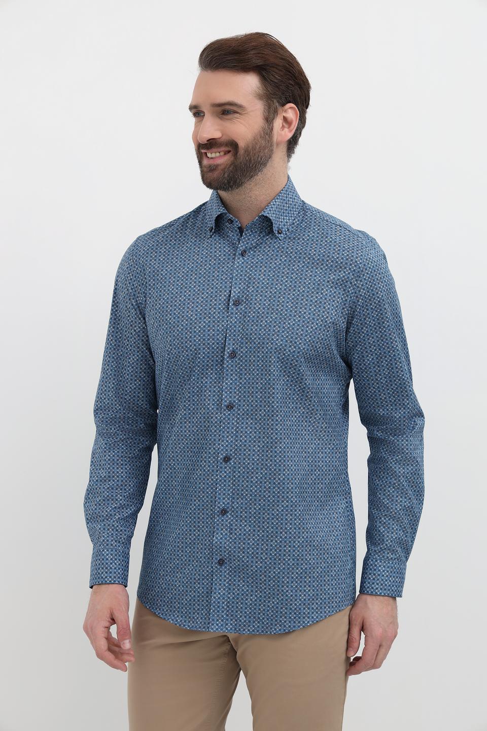 Рубашка Venti с принтом синий