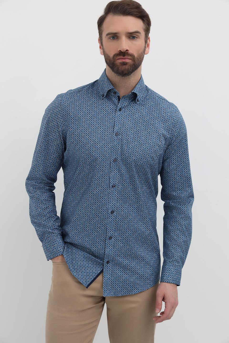 Рубашка Venti с принтом синий