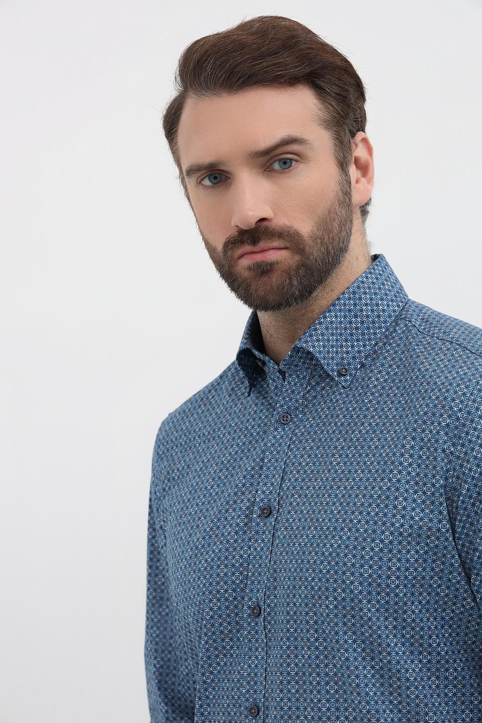 Рубашка Venti с принтом синий