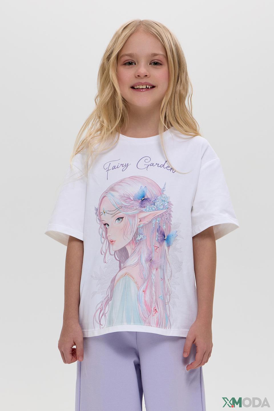 Белая футболка Choupette для девочки с принтом
