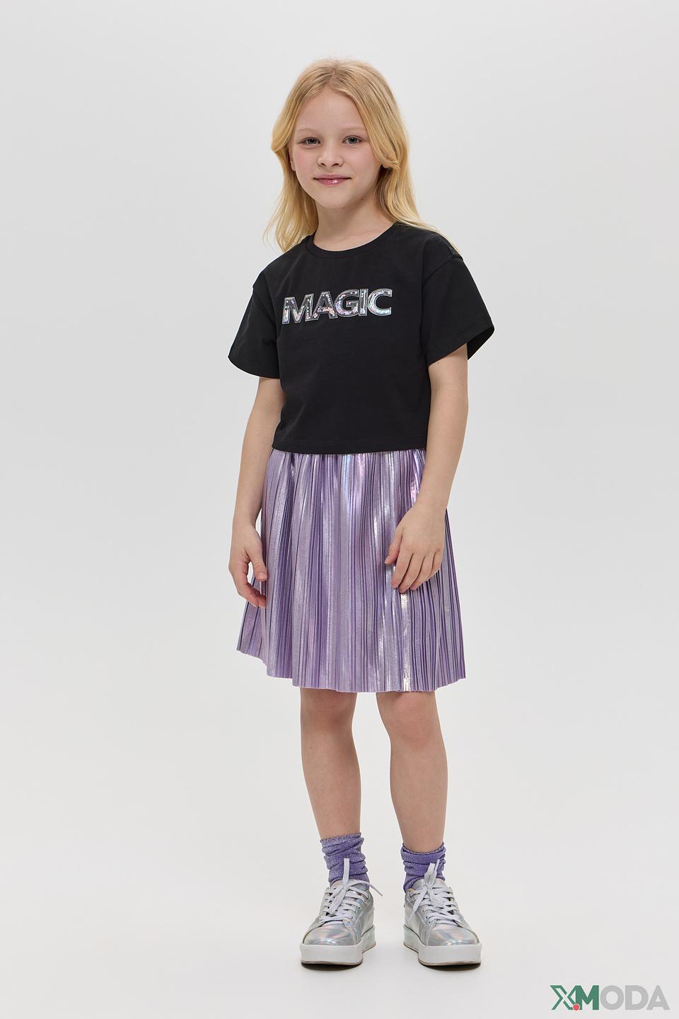 Юбка плиссе Choupette для девочки сиреневая