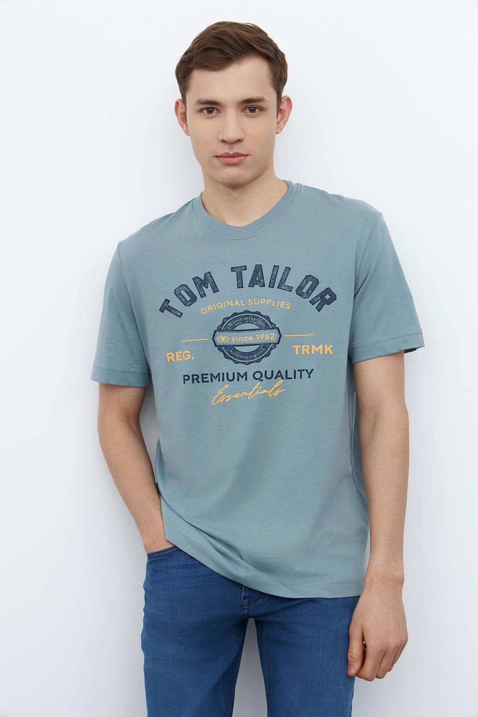 Футболка Tom Tailor голубая с принтом