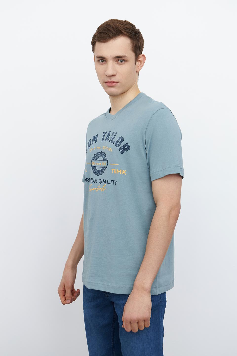 Футболка Tom Tailor голубая с принтом