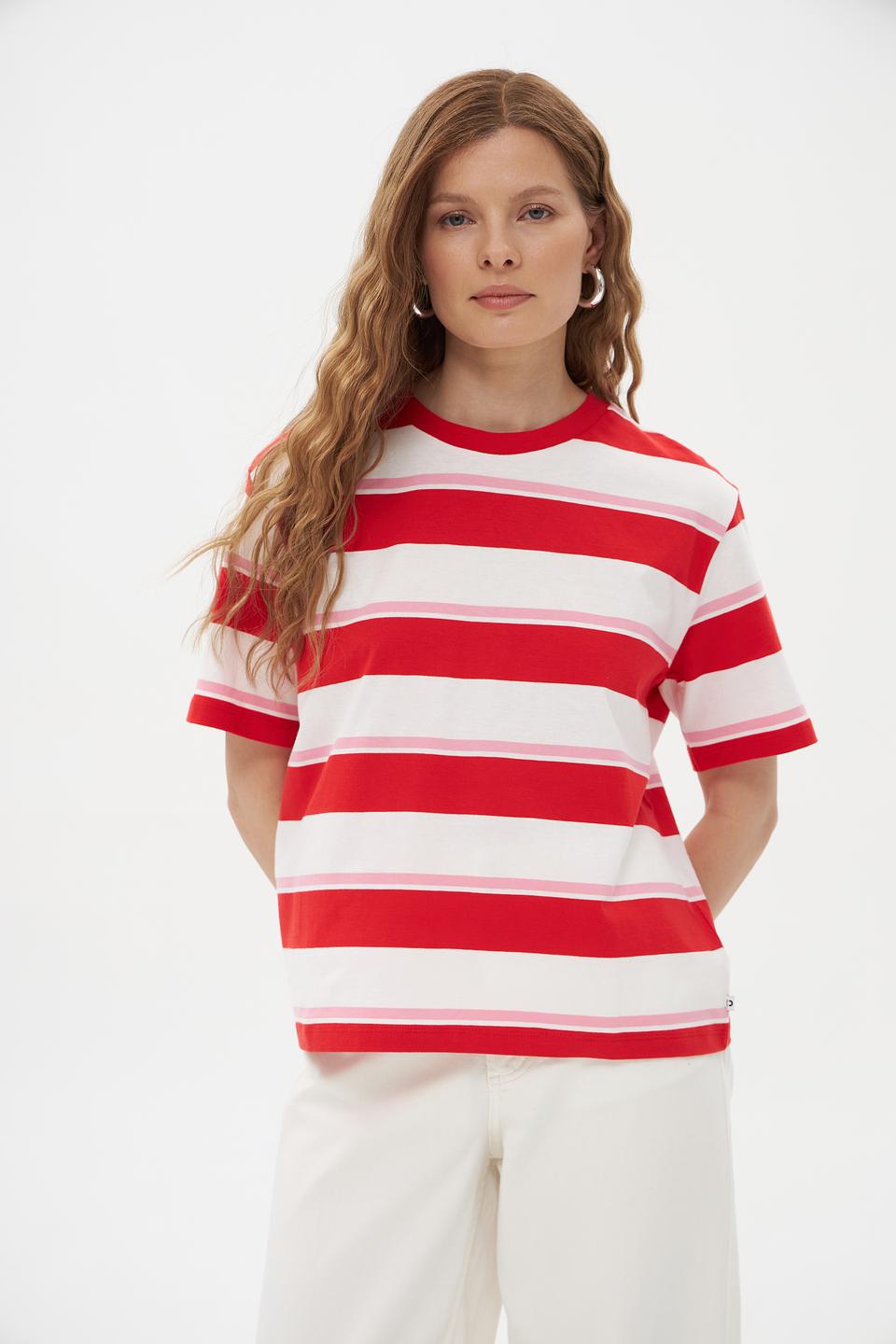 Футболка Tom Tailor полоска красная