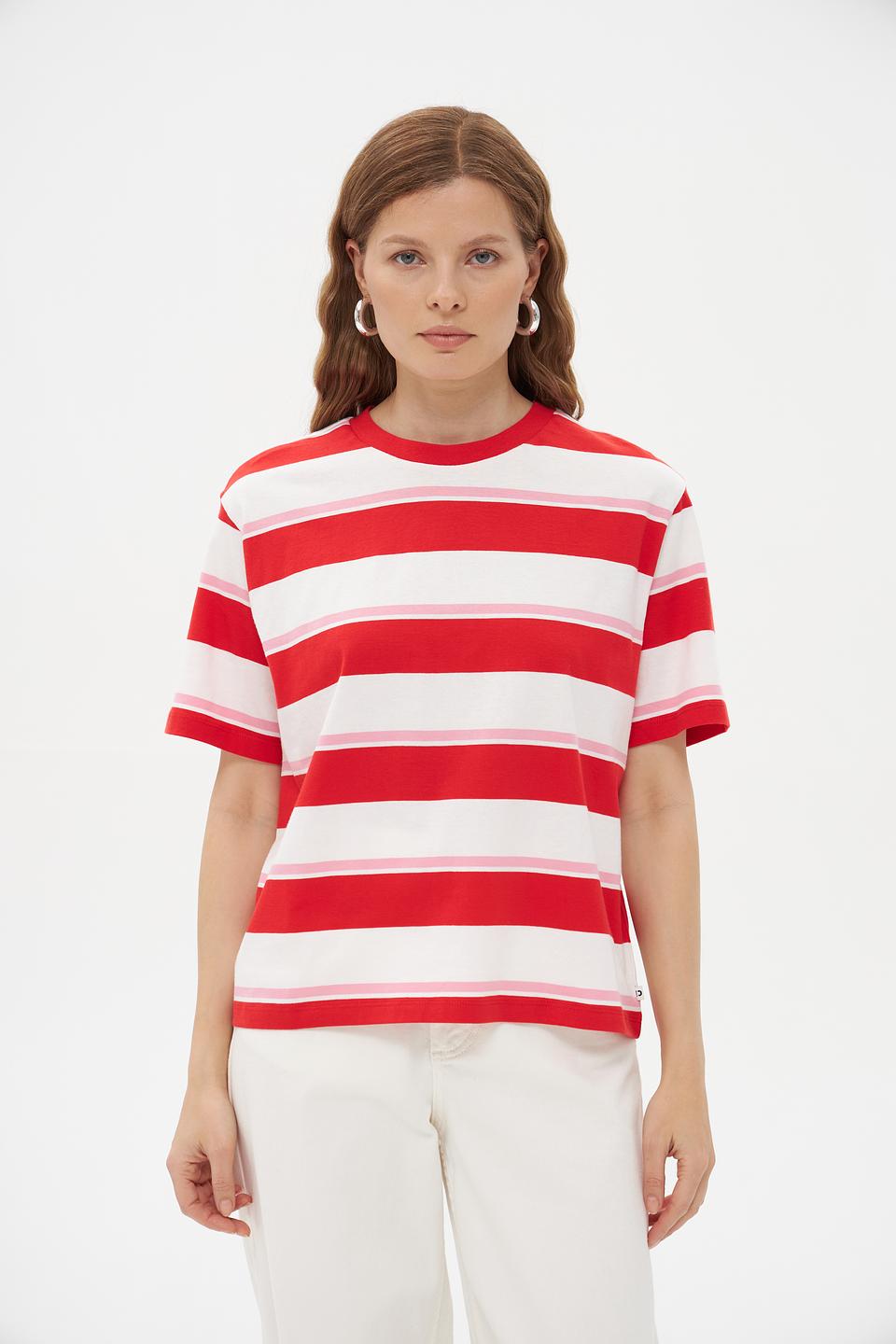 Футболка Tom Tailor полоска красная