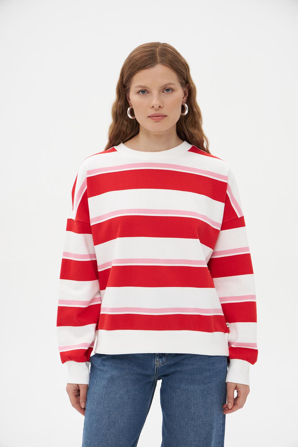 Пуловер Tom Tailor в полоску красный