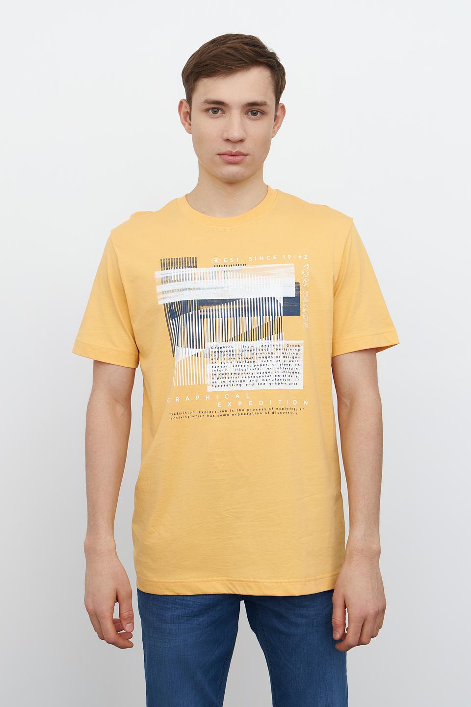 Футболка Tom Tailor с принтом горчичный