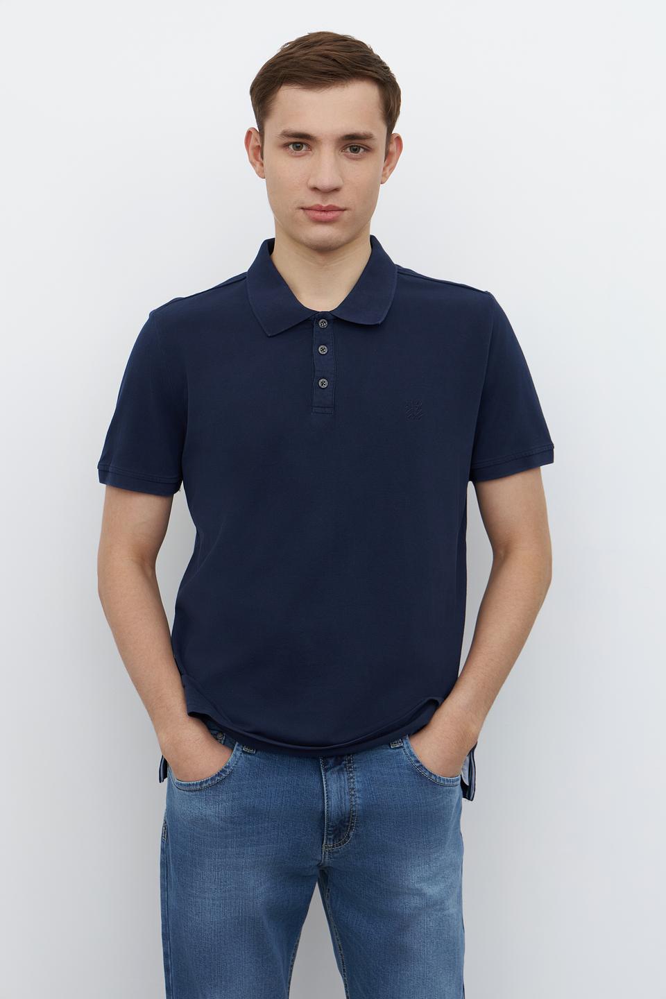 Поло Time Zone мужское тёмно-синее