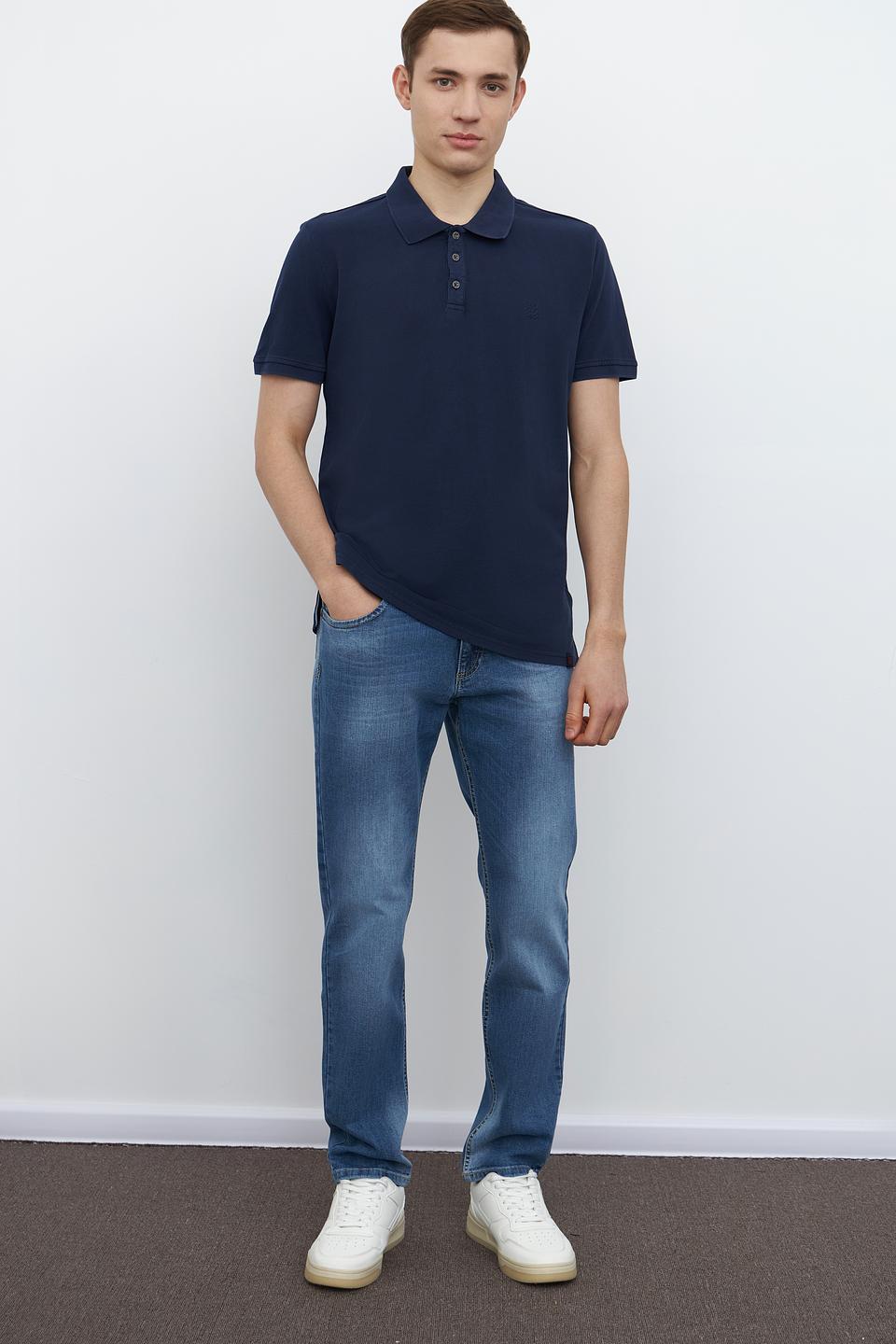 Поло Time Zone мужское тёмно-синее