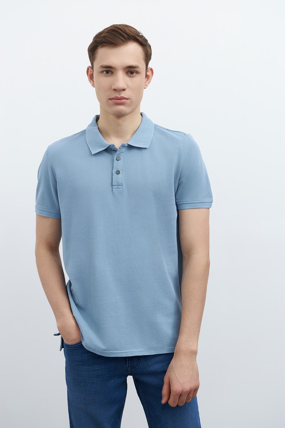Поло Time Zone голубое