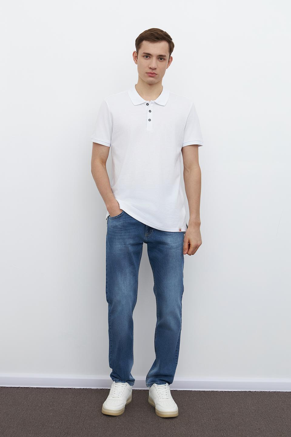 Поло Time Zone мужское белое