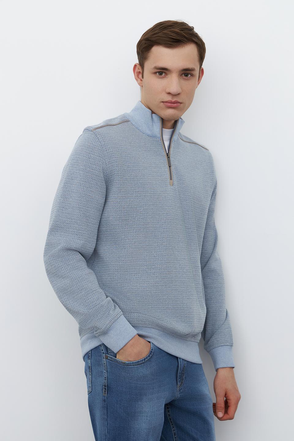 Джемпер Bugatti с молнией голубой