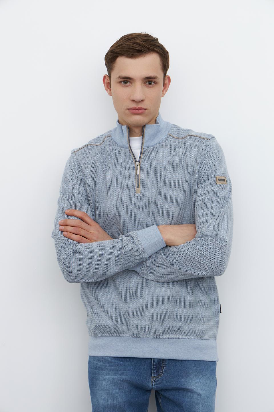 Джемпер Bugatti с молнией голубой