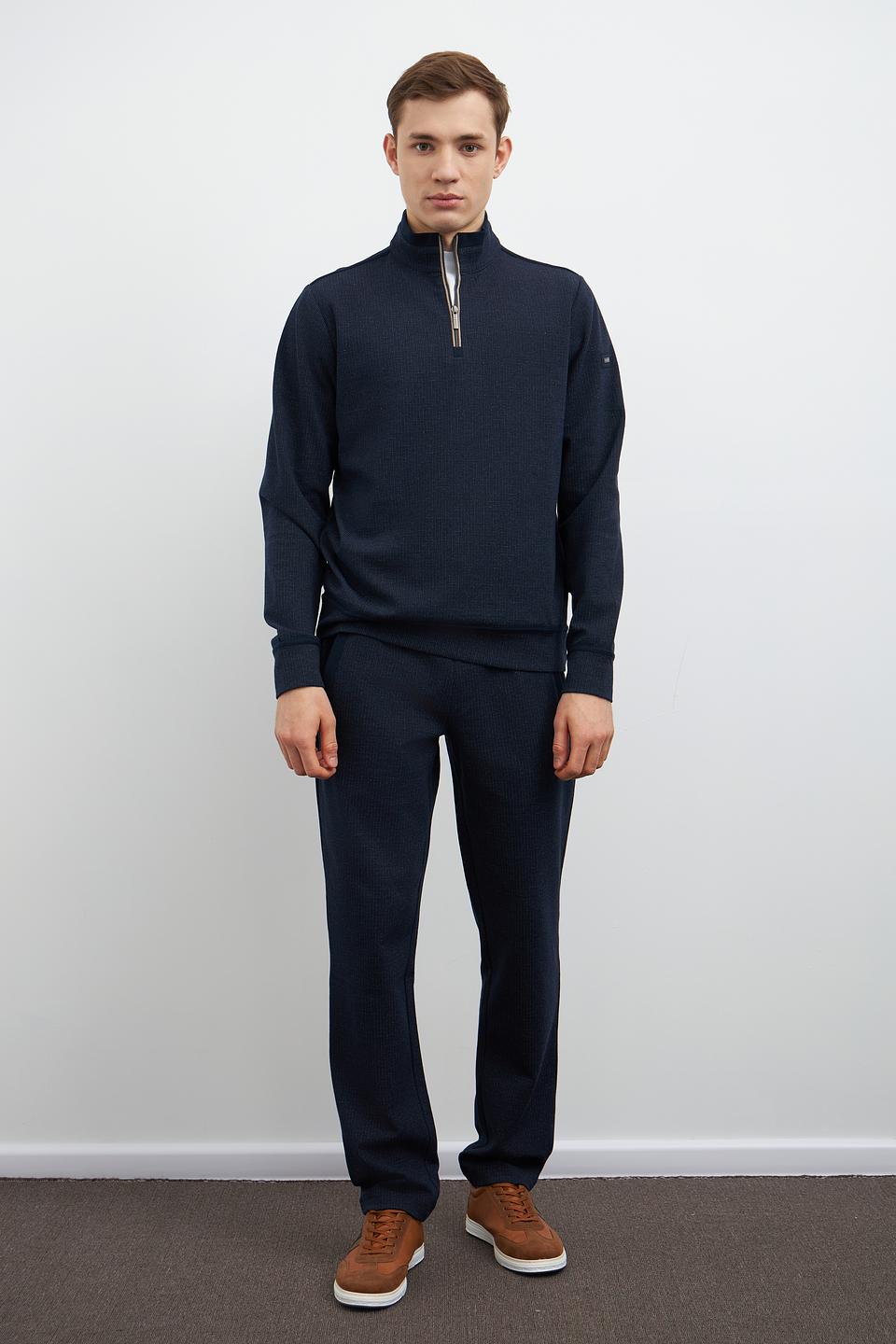 Джемпер Bugatti с молнией темно-синий