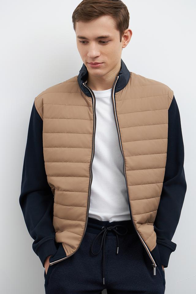 Кардиган Bugatti стеганый бежевый