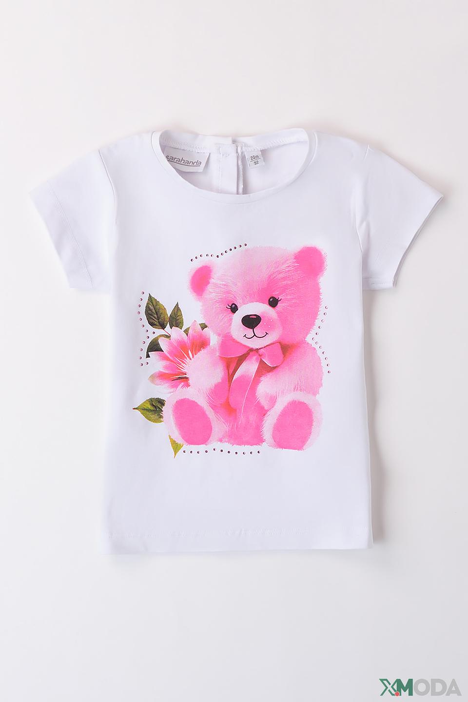 Футболка Sarabanda с мишкой розовый