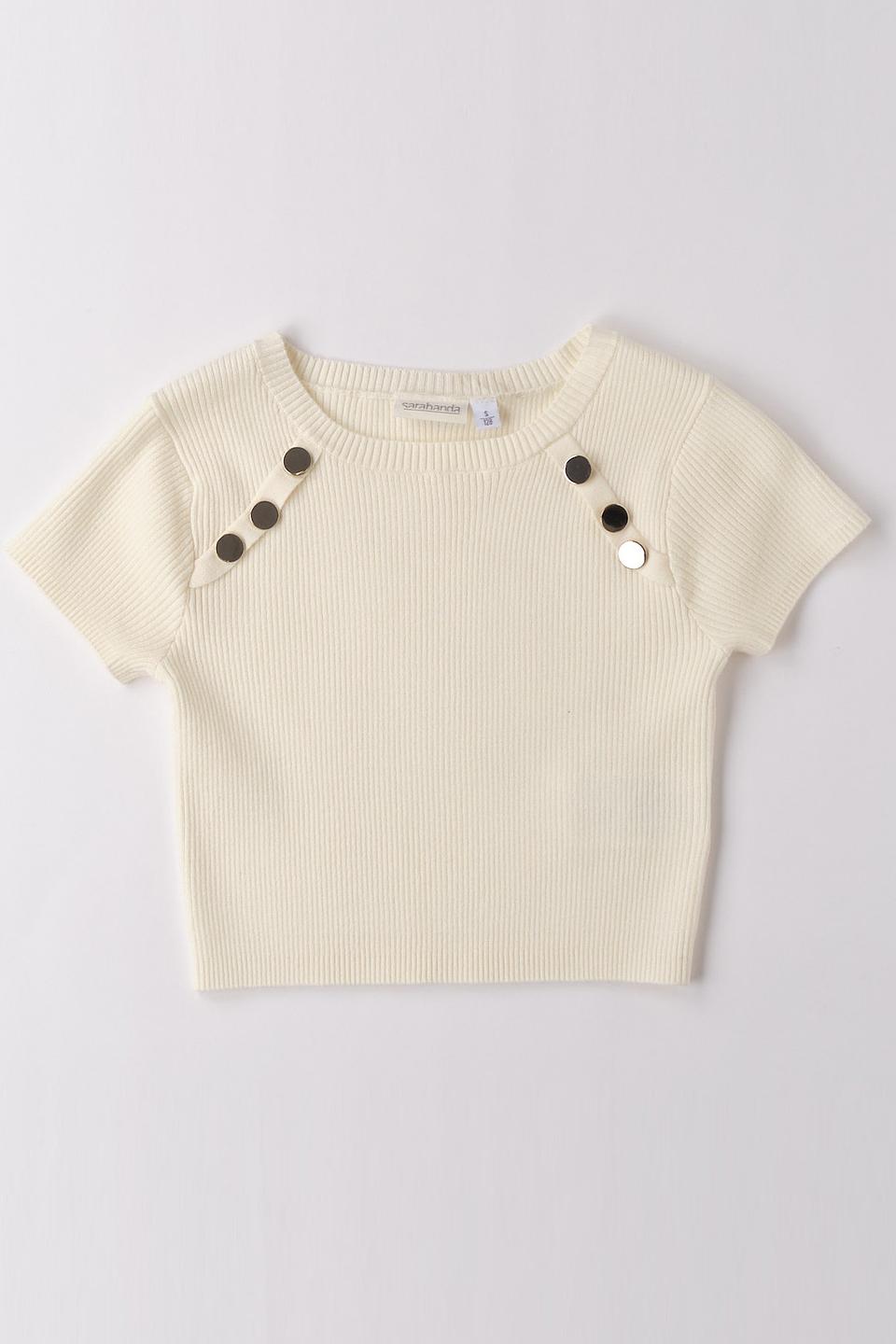 Футболка Sarabanda с пуговицами, кремовая