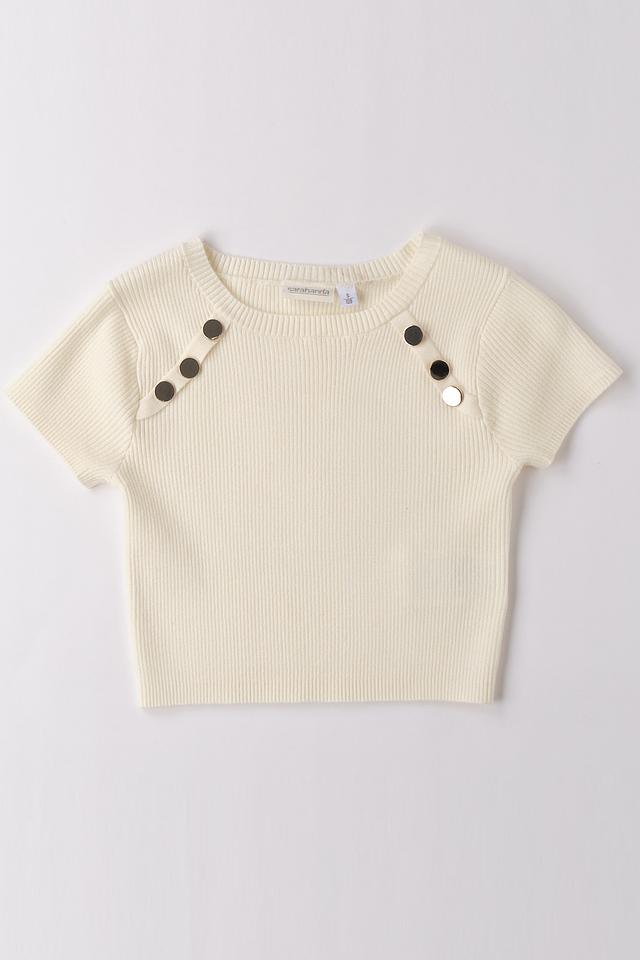 Футболка Sarabanda дев. с пуговицами бежевая