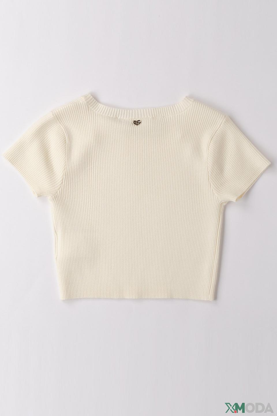 Футболка Sarabanda с пуговицами, кремовая