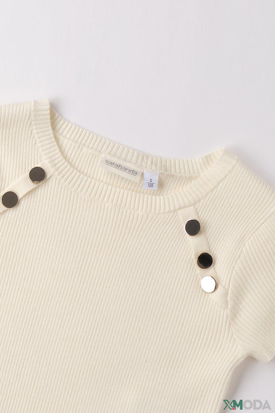 Футболка Sarabanda с пуговицами, кремовая