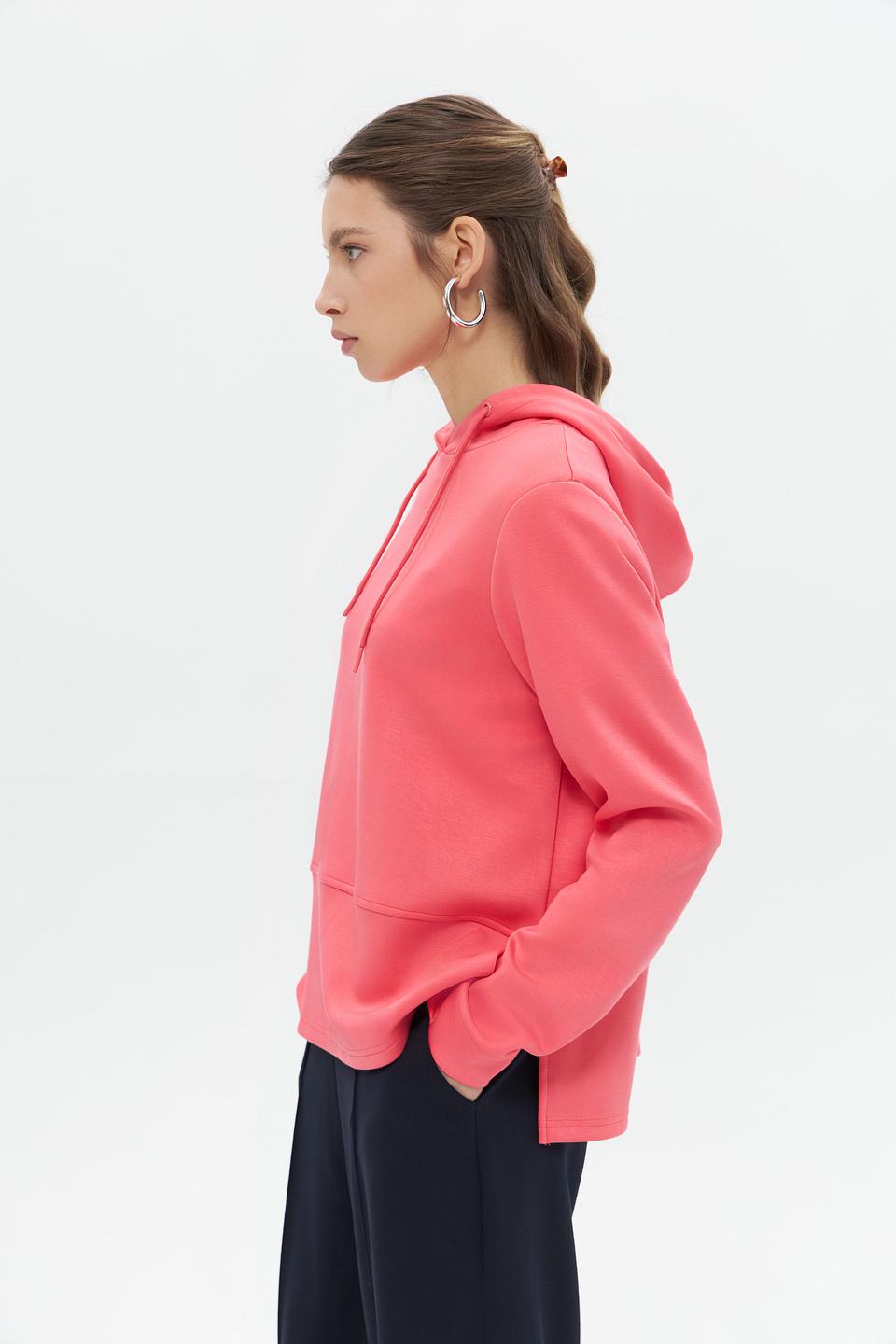 Пуловер Broadway кораллового цвета с капюшоном