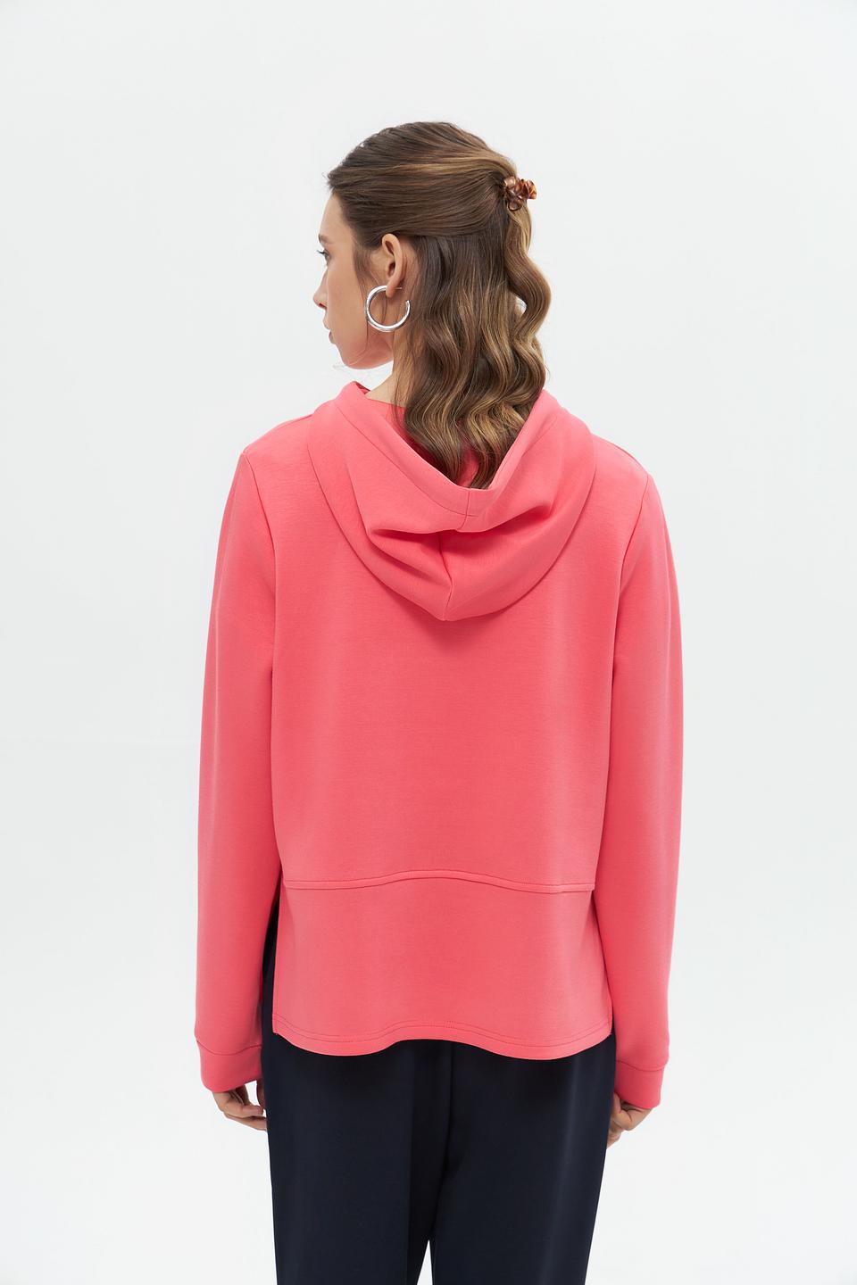 Пуловер Broadway кораллового цвета с капюшоном