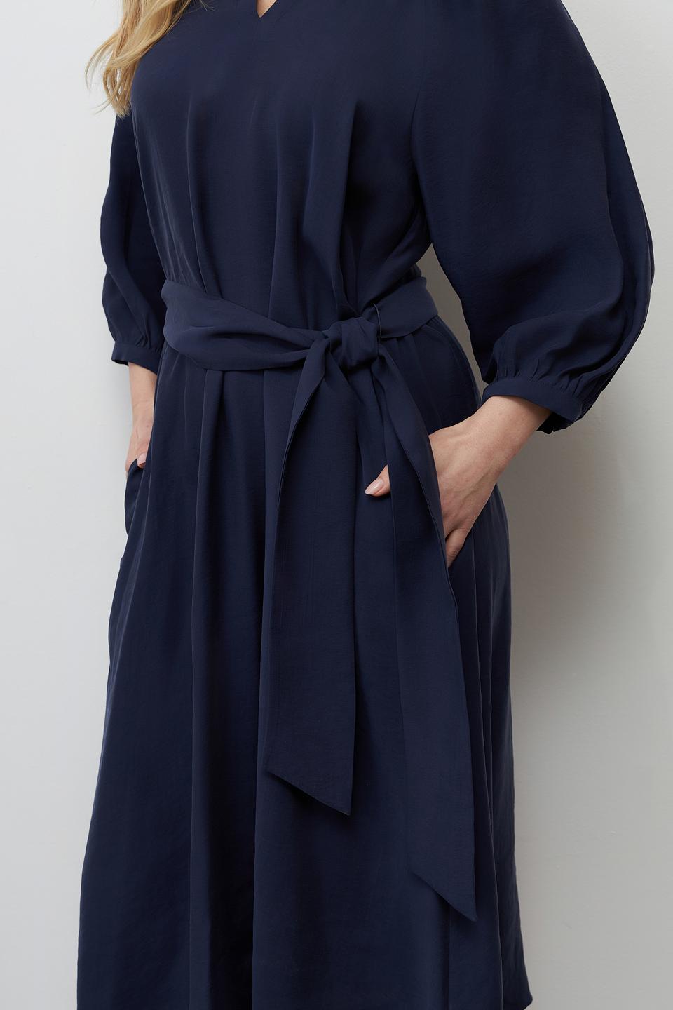 Платье Seidensticker темно-синее с поясом