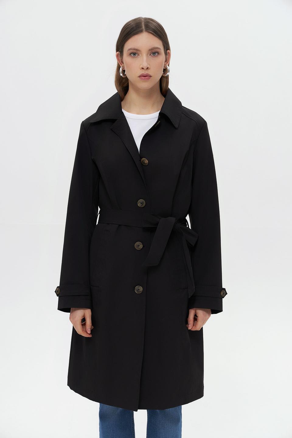 Плащ District классический чёрный