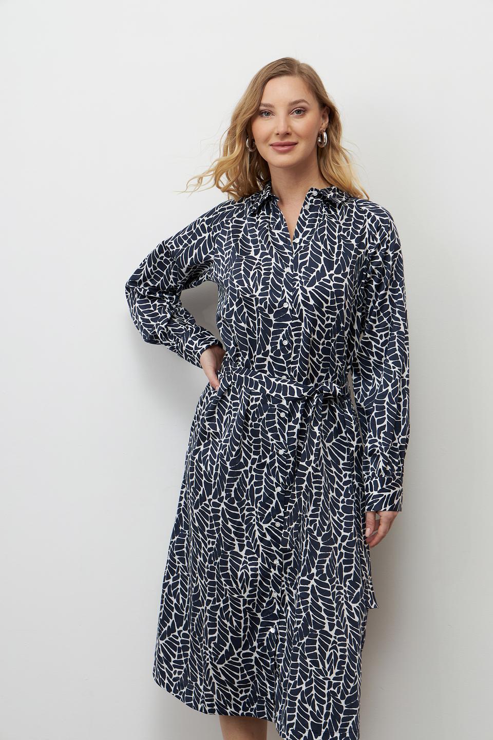 Платье Bugatti с принтом листьев