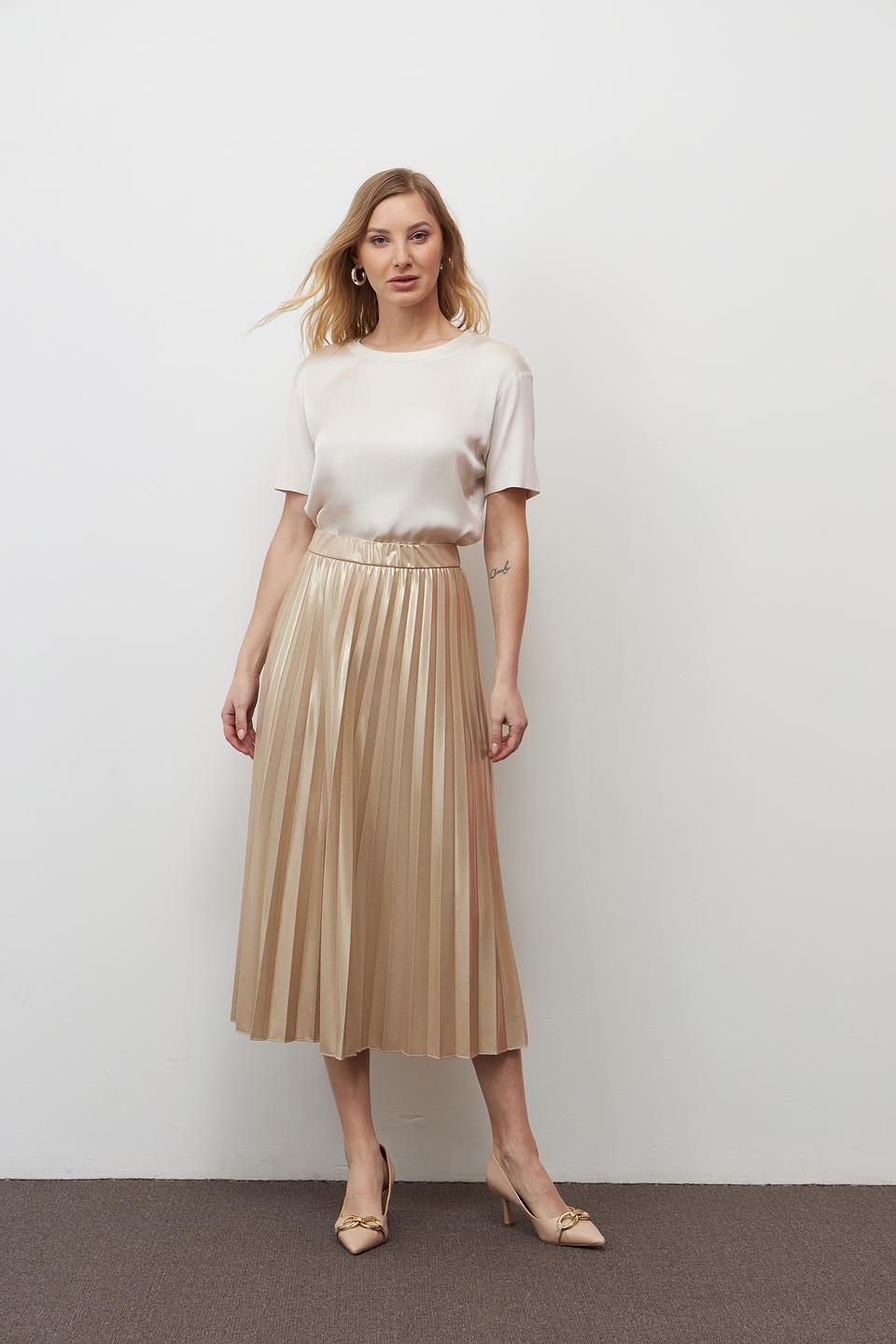 Блуза Lecomte бежевая с коротким рукавом