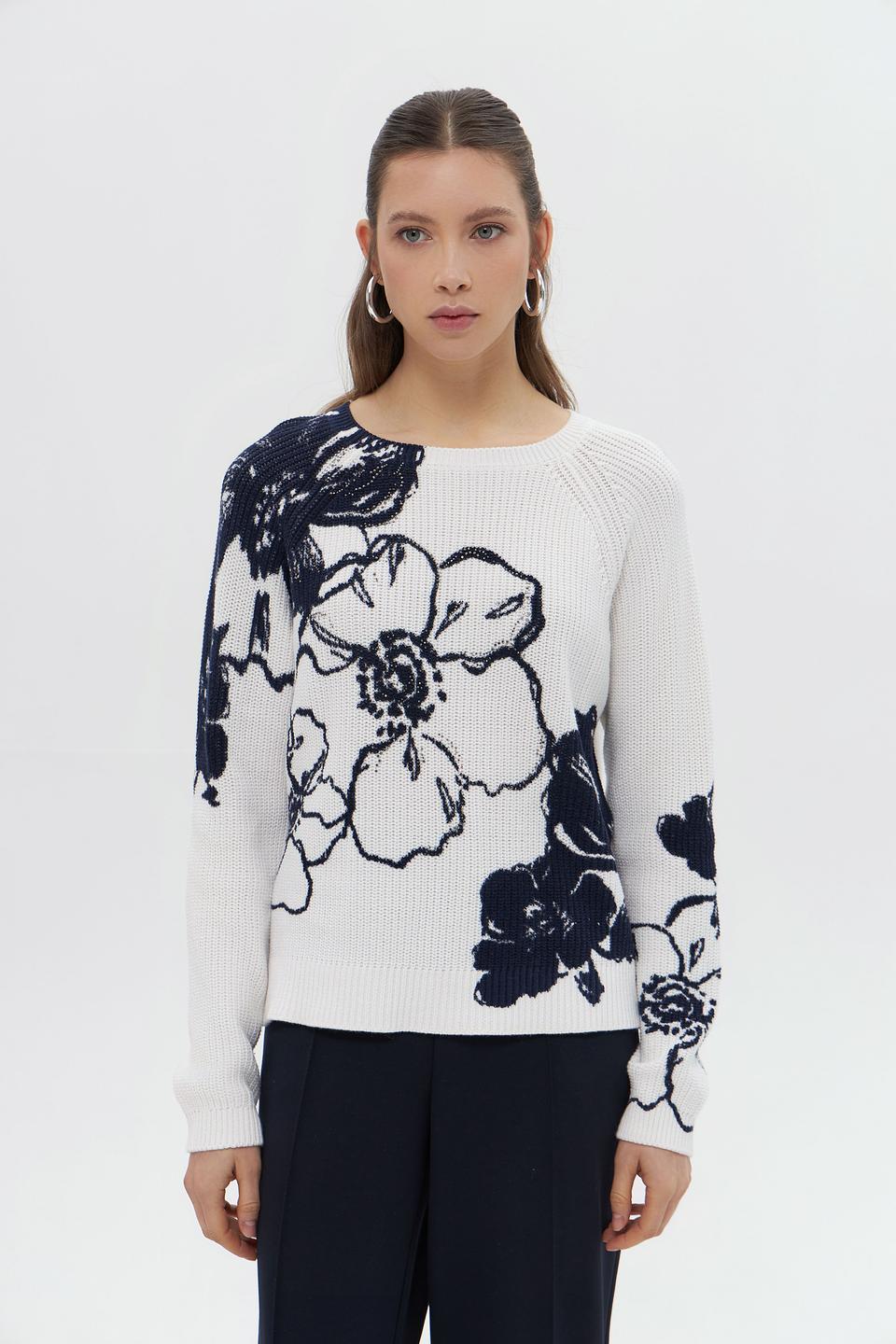 Пуловер Monari с цветочным принтом
