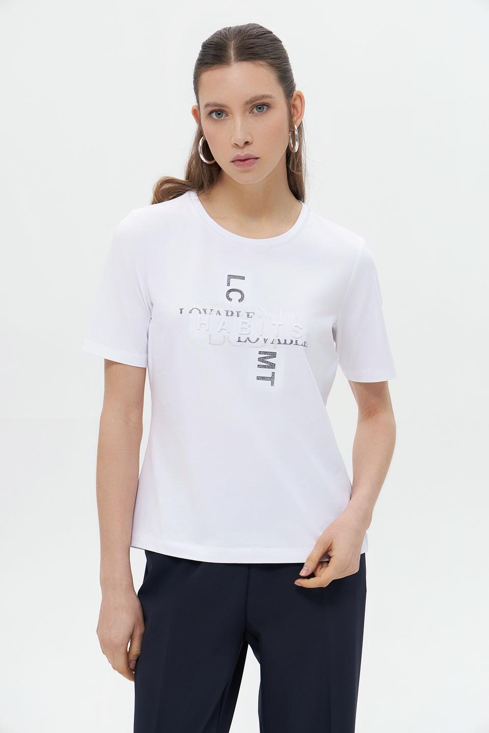 Футболка Lecomte с логотипом белая