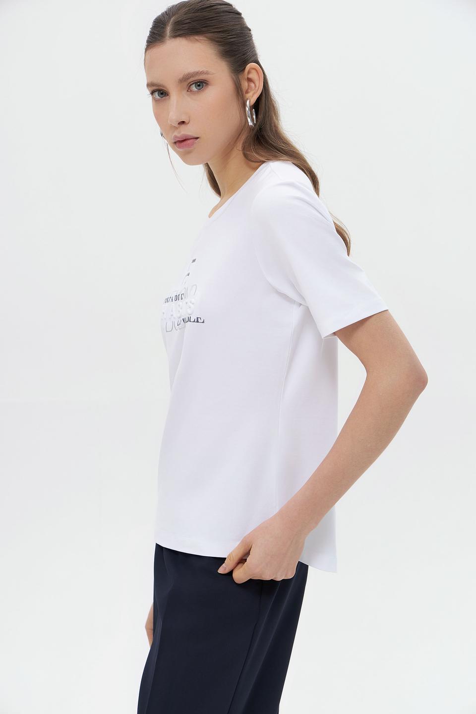 Футболка Lecomte с логотипом белая