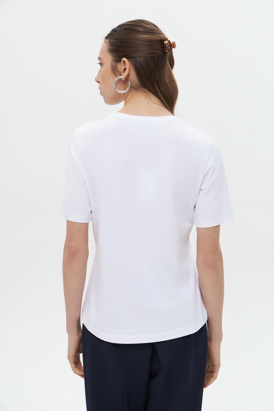 Футболка Lecomte с логотипом белая