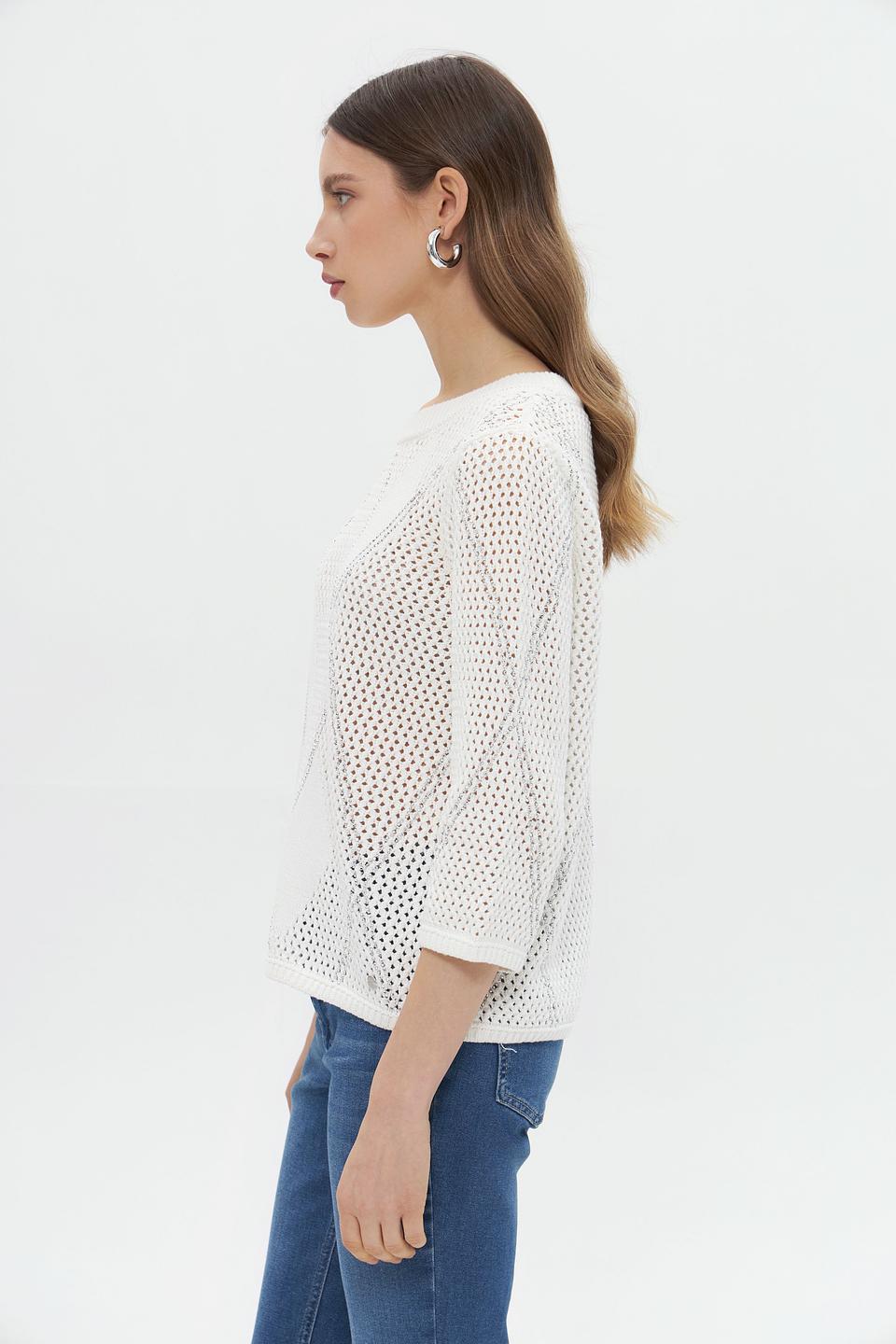 Пуловер Monari ажурный белый