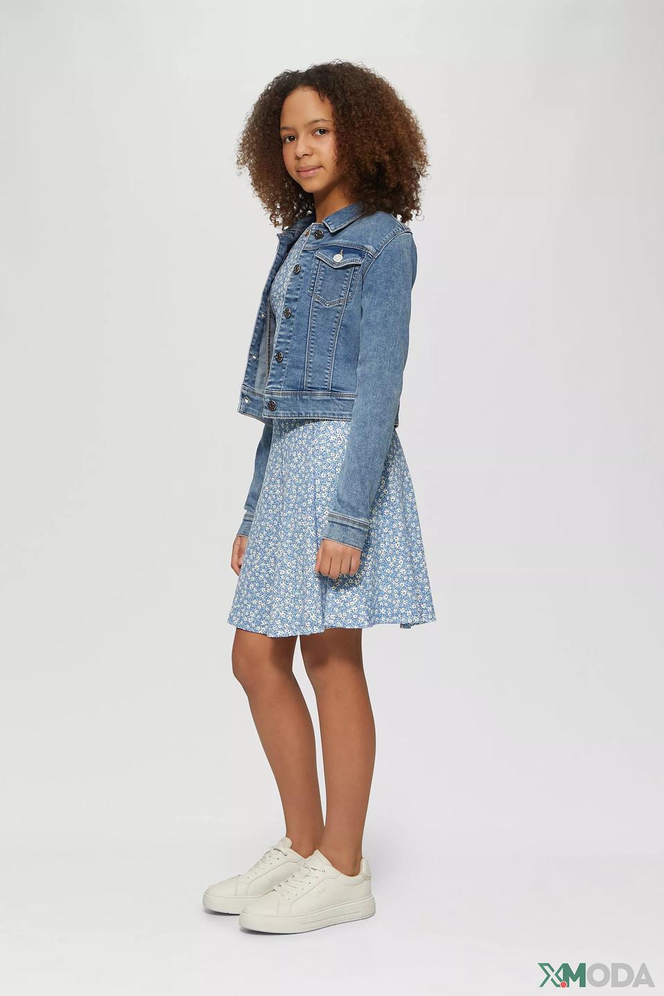 Платье s.Oliver с цветочным принтом голубое