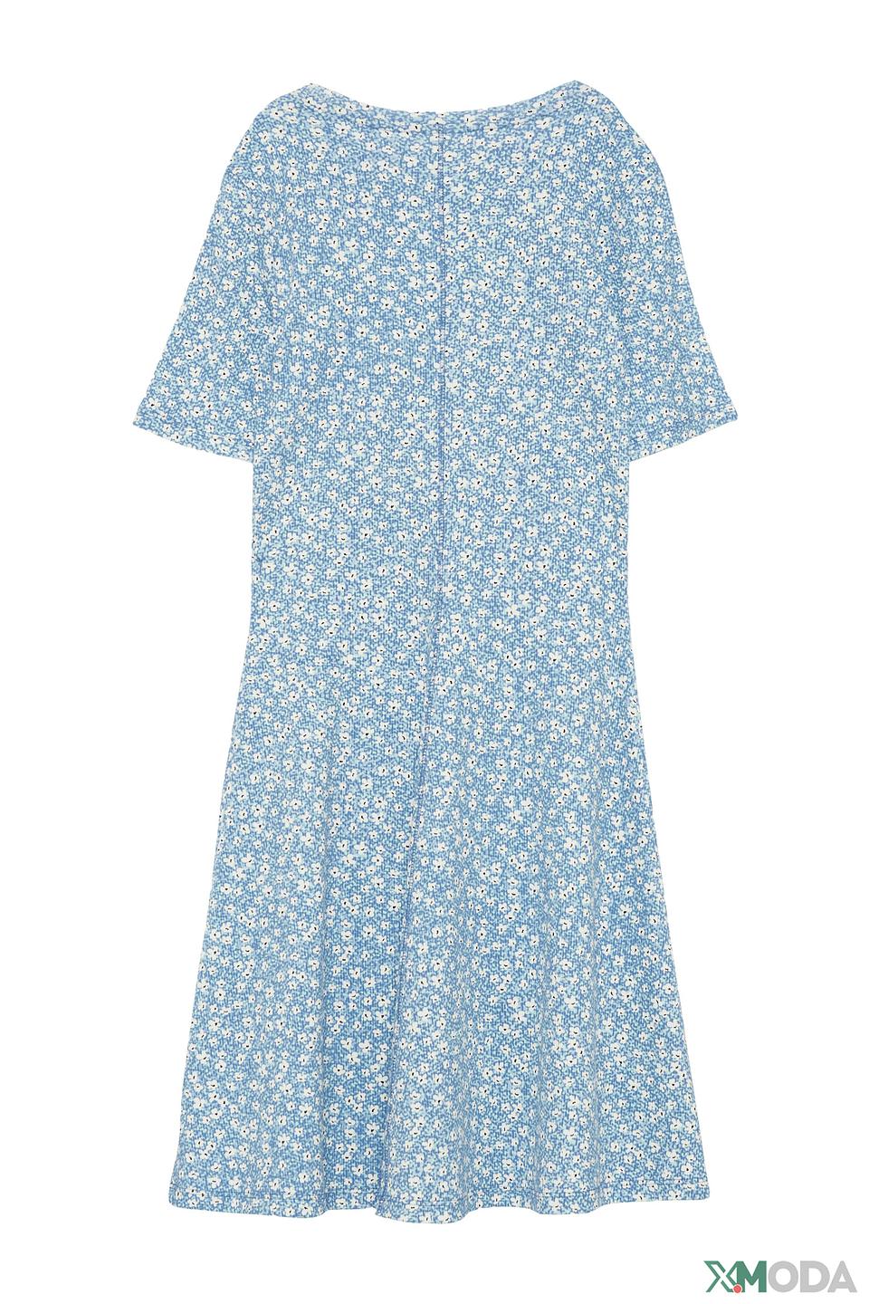 Платье s.Oliver с цветочным принтом голубое