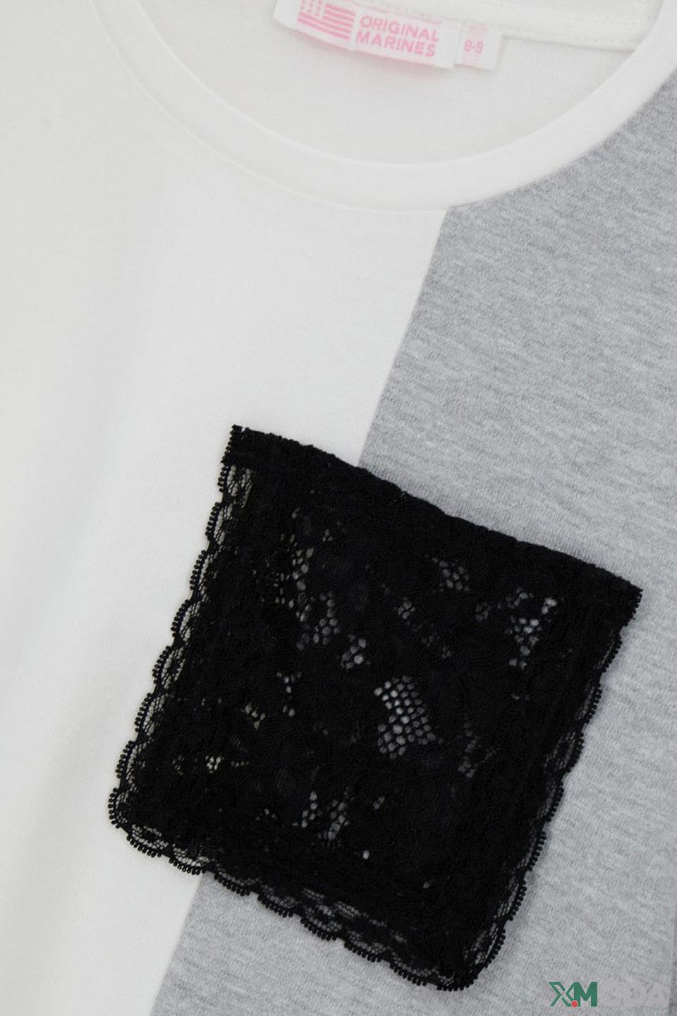 Футболка Original Marines с кружевом белая