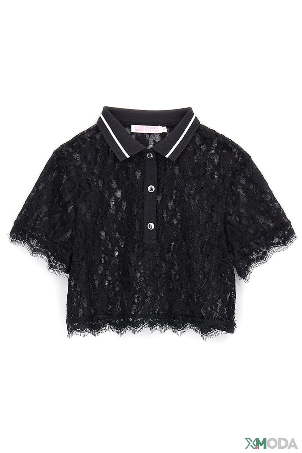 Блуза Original Marines чёрная с кружевом