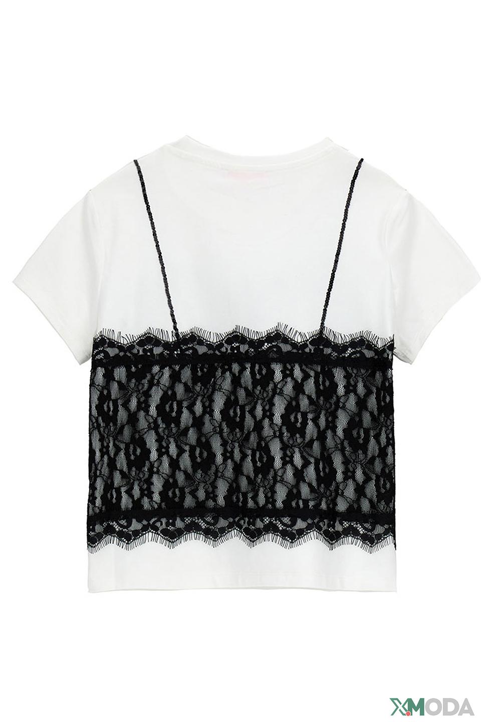 Футболка Original Marines с кружевом белый