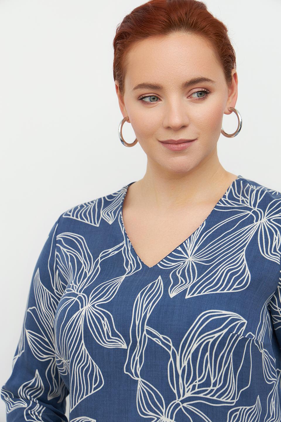 Блузка Toni collection с принтом синий