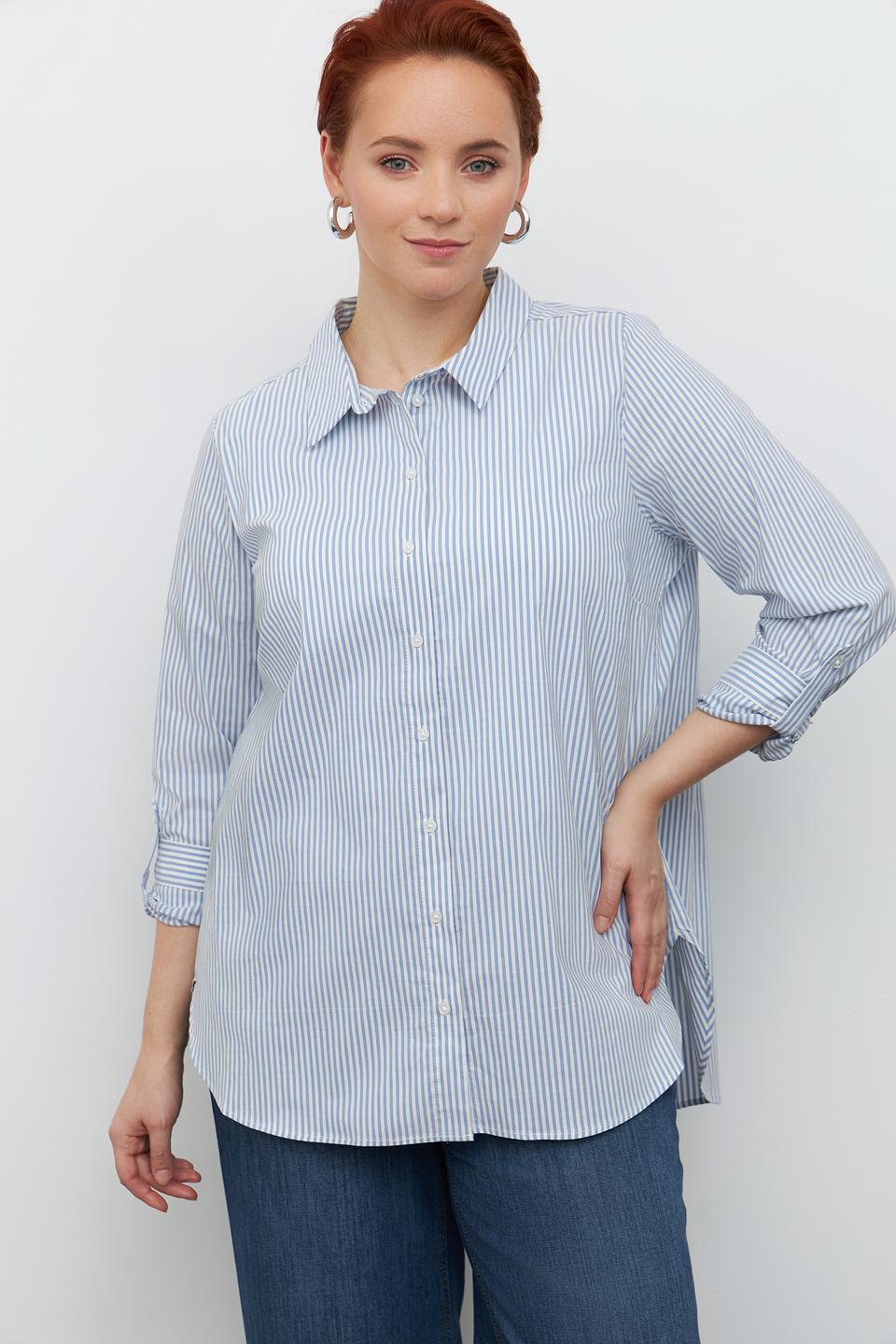 Рубашка Via Appia в полоску голубую