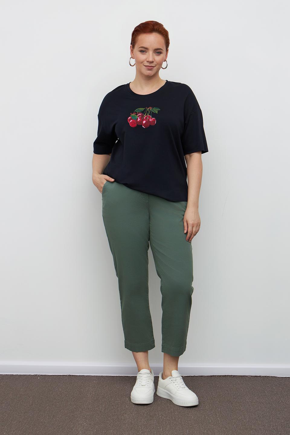 Футболка Margittes с вишнями чёрная