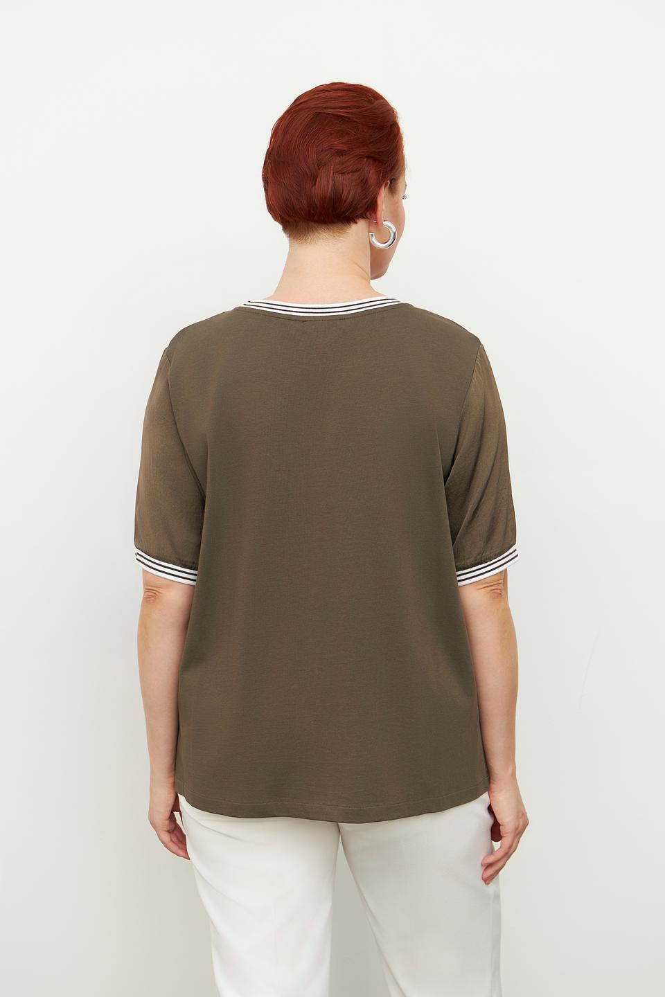 Блуза Margittes с полоской хаки