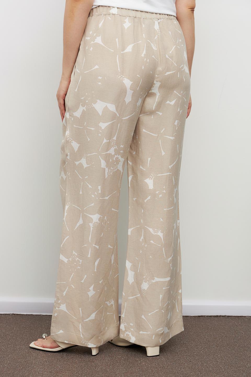 Брюки Margittes с принтом бежевые