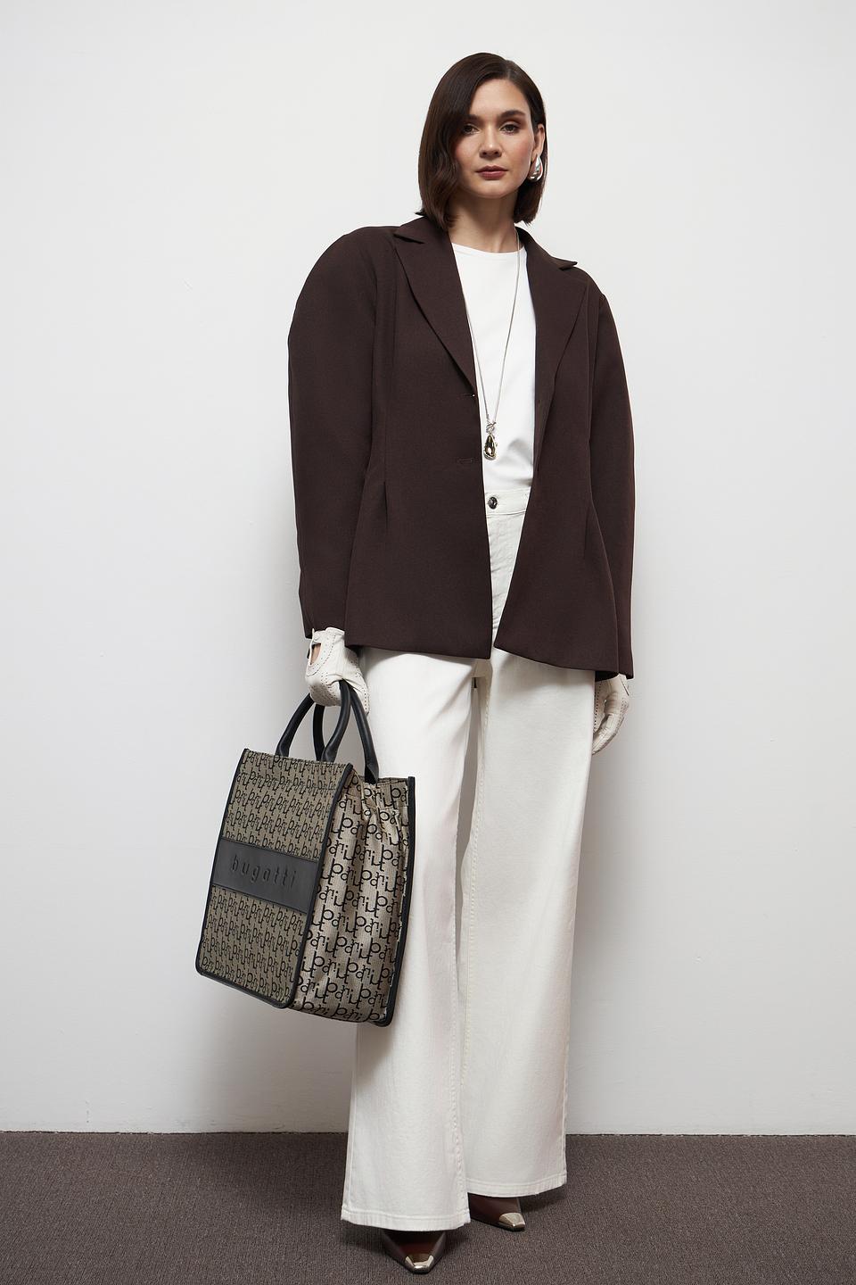 Сумка Bugatti с логотипом чёрная