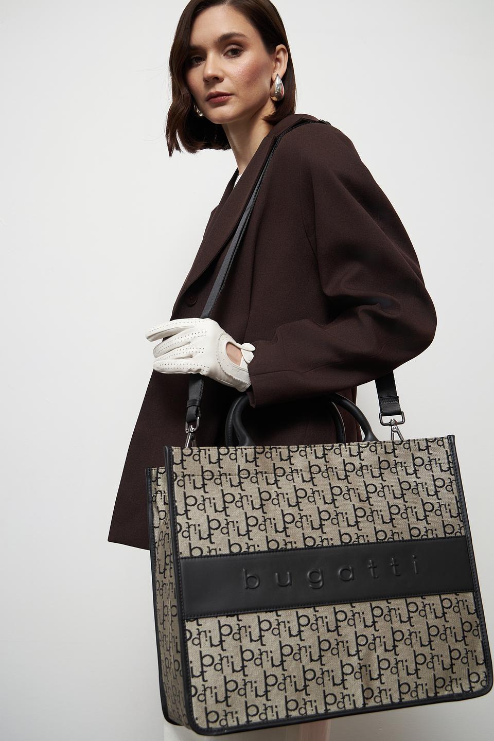 Сумка Bugatti с логотипом чёрная
