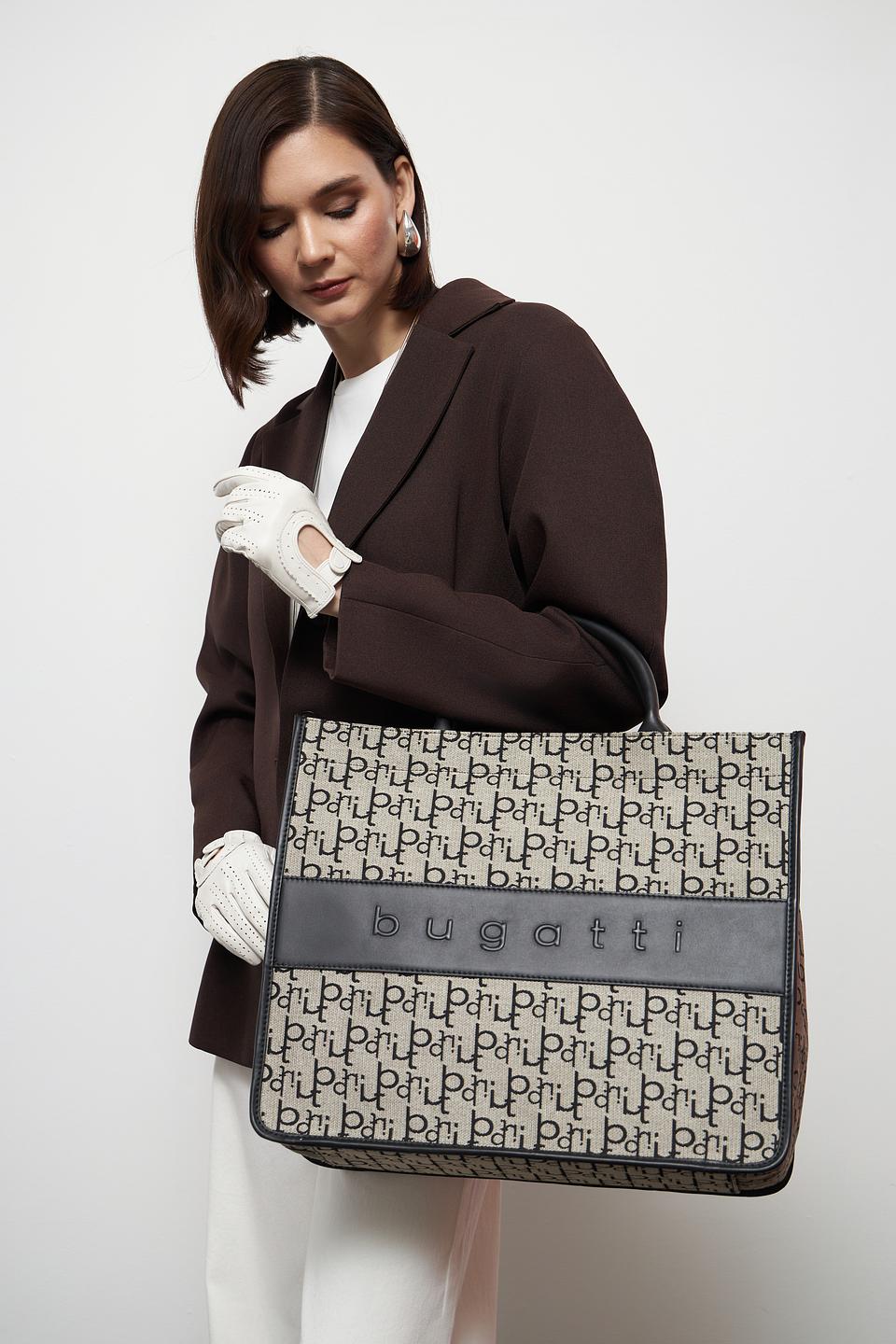 Сумка Bugatti с логотипом чёрная