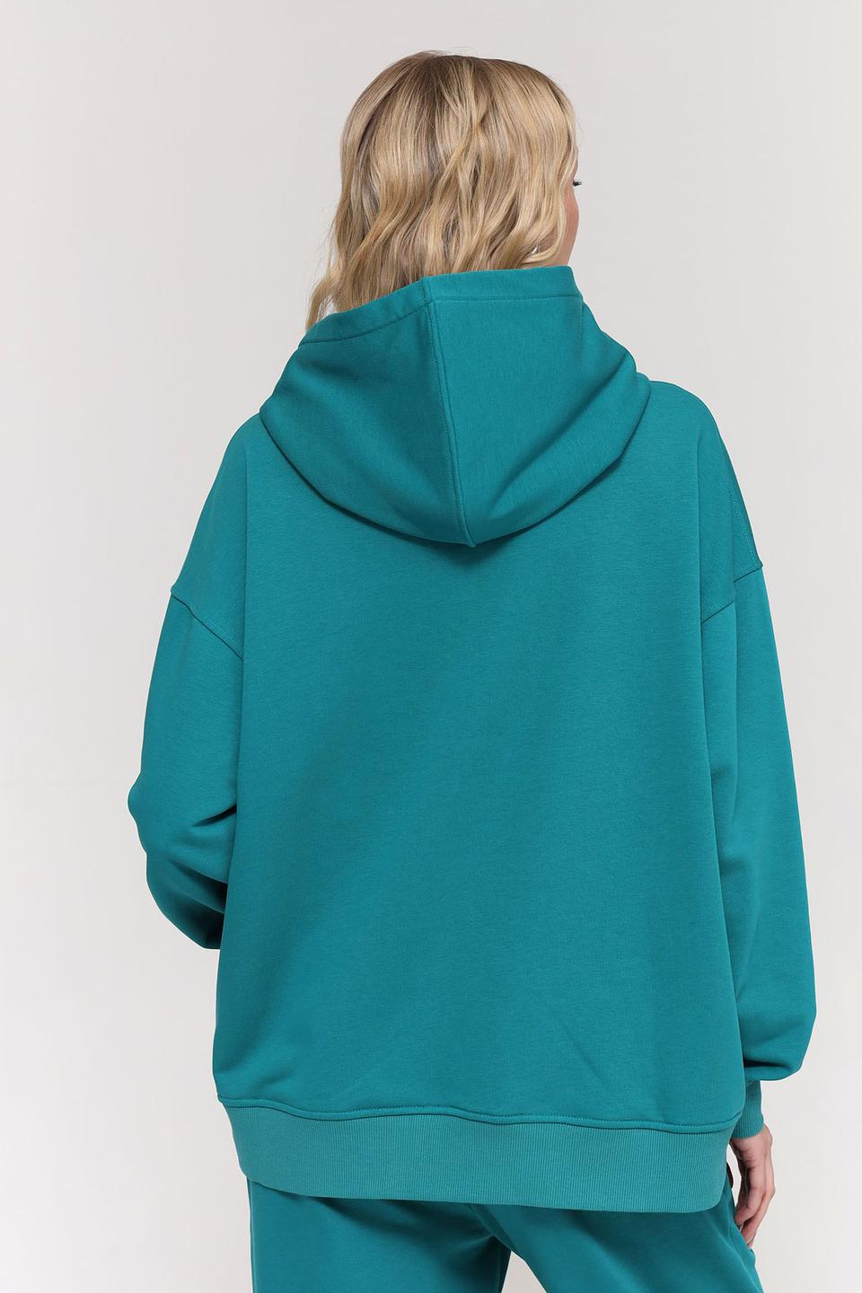 Пуловер Pezzo с капюшоном изумрудный