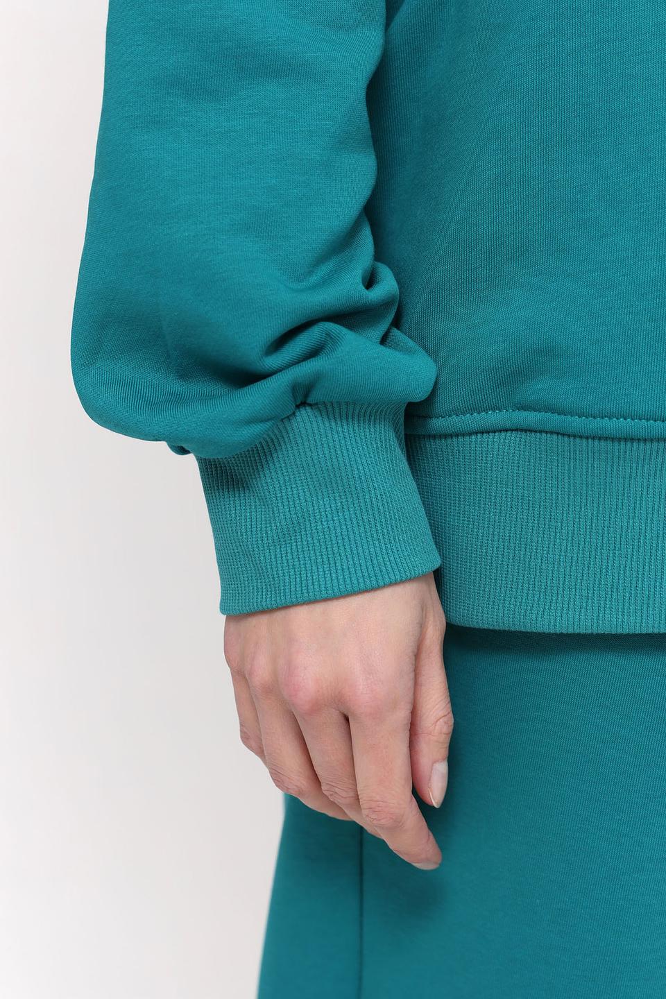 Пуловер Pezzo с капюшоном изумрудный